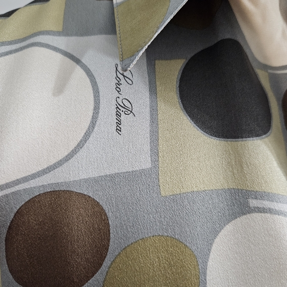 Loro Piana 100% Silk Geometric Print Quiet Luxury 40 Made in Italy Retro Chic - Picture 5 of 15